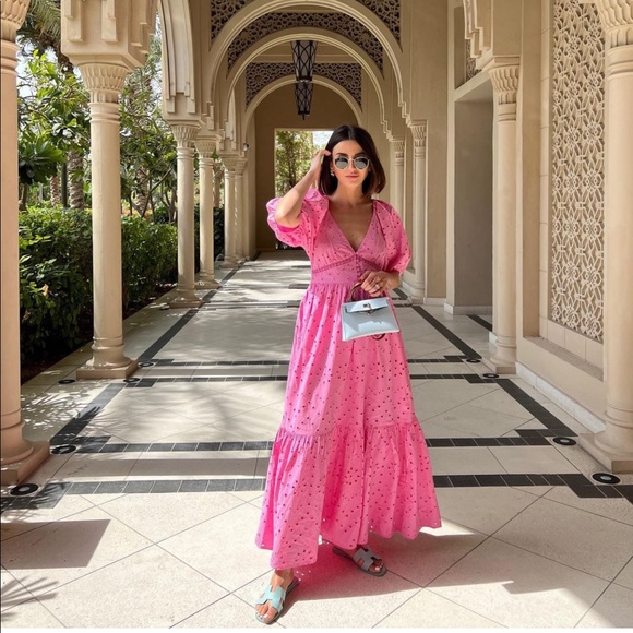 ZARA OPENWORK EMBROIDERED DRESS - Picture 8 of 16